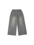 MOMSYCAN FOX LINE Tencel Denim Effect Wide Leg Drag Pants With Rhinestone Wash