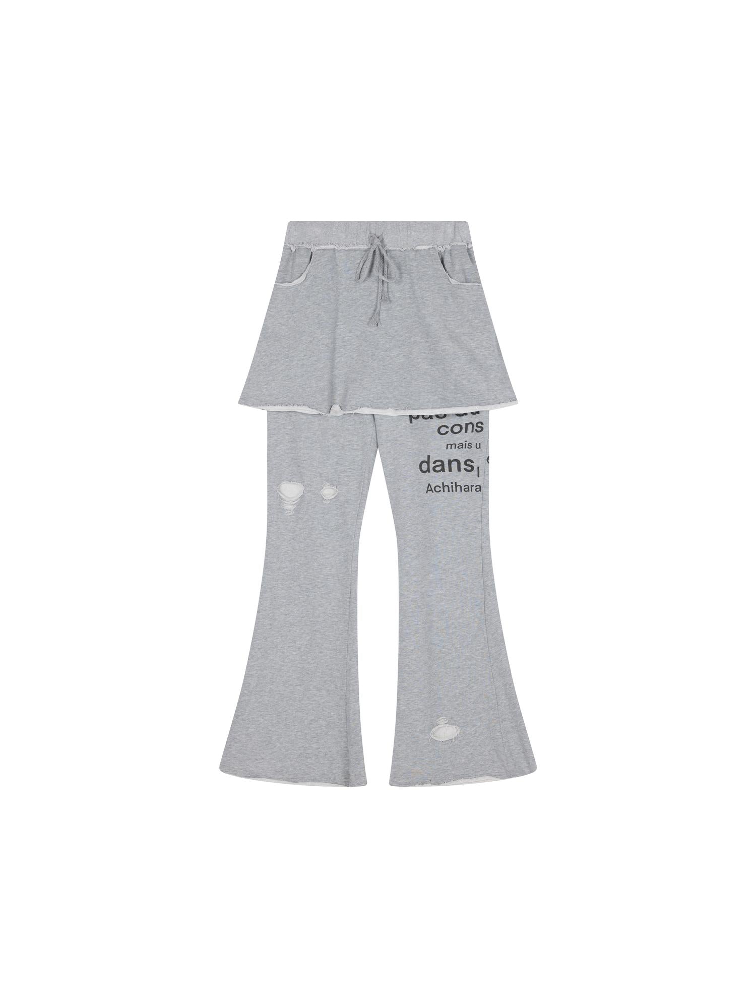 Achihara Sunday Park French Print Flared Pants