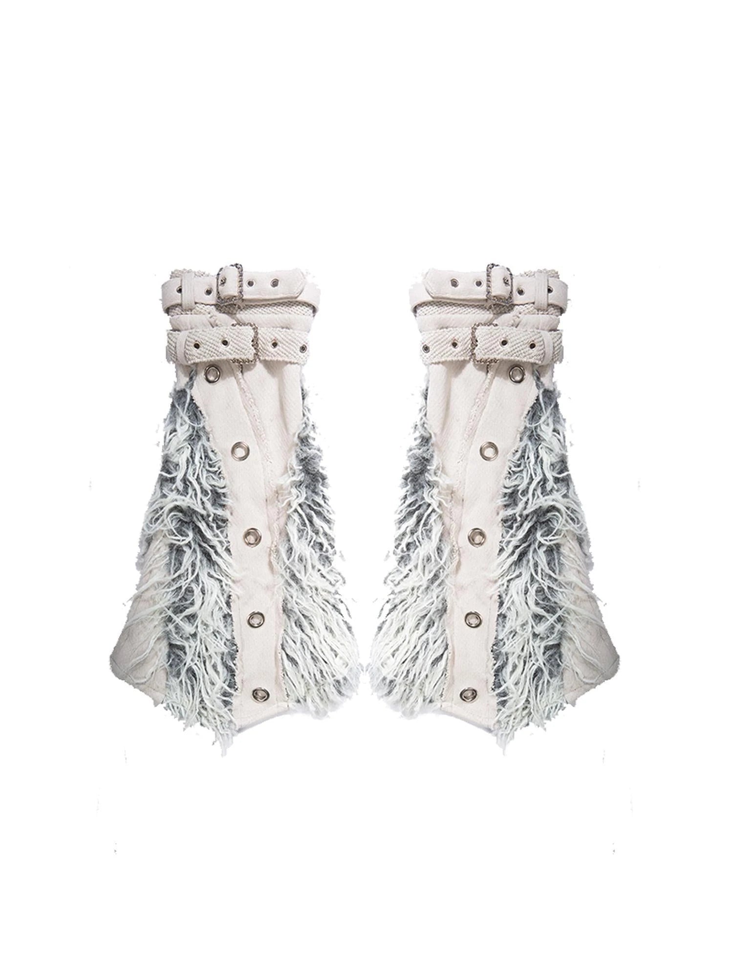 Patchwork Wool Punk Shorts Deer Velvet Street Edge