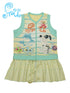 Frufruu Gulu Snowfield Print Patchwork Knit Yellow Green Vest Dress