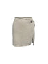 Knitted Beige Stretchy Coconut Button Skirt