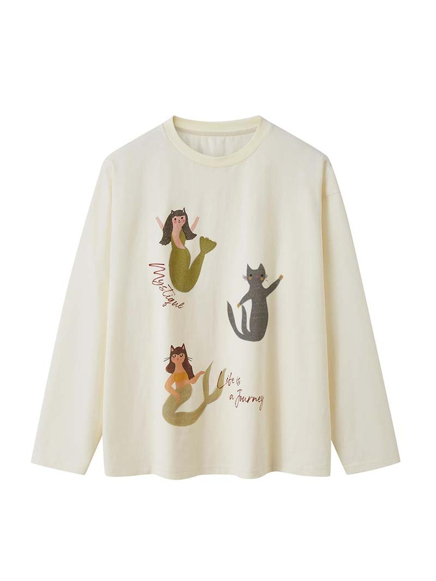 DIDDI MODA Mermaid Cat Fantasy Tee Lace Tiered Skirt Set