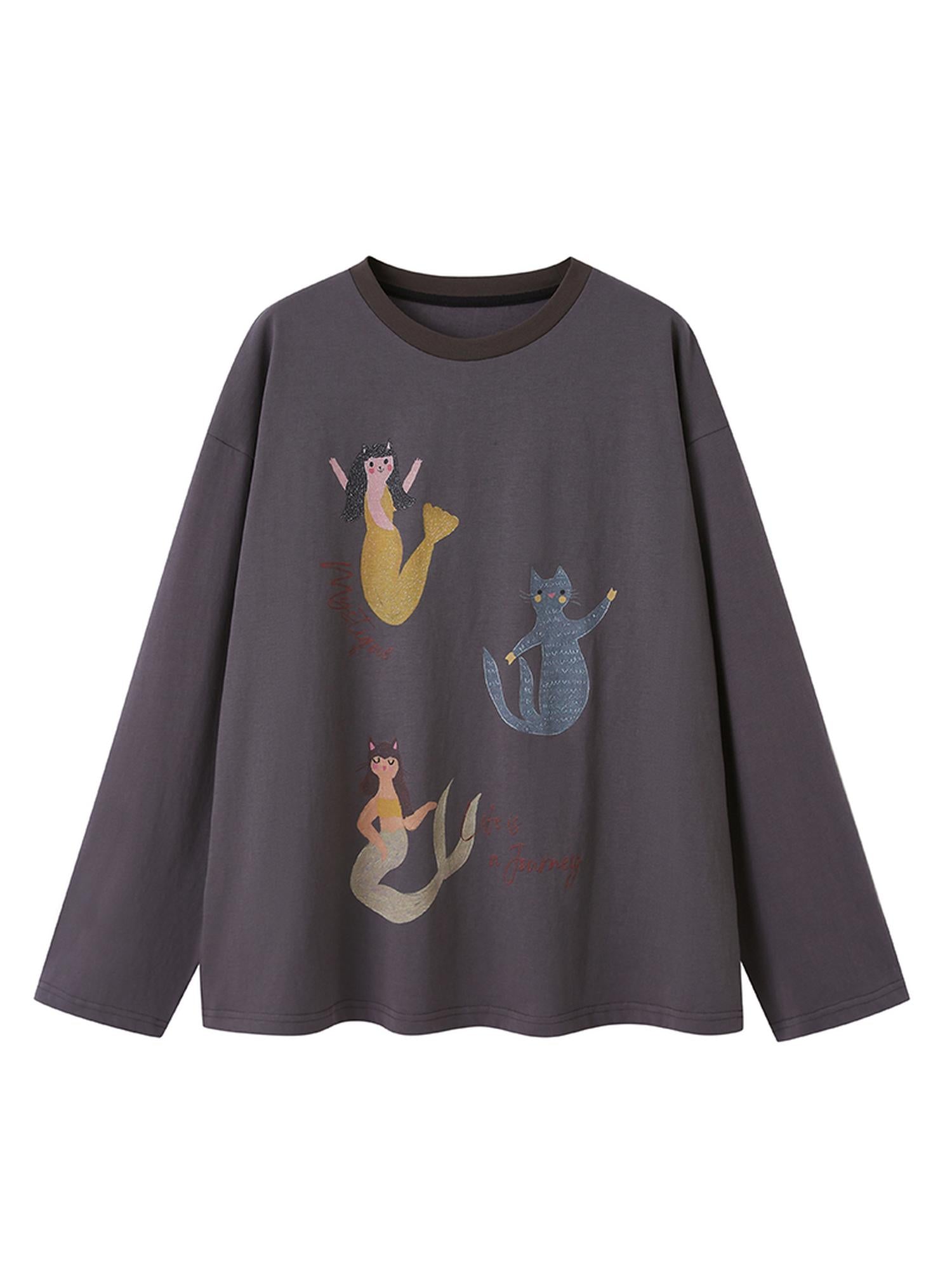 DIDDI MODA Mermaid Cat Fantasy Tee Lace Tiered Skirt Set