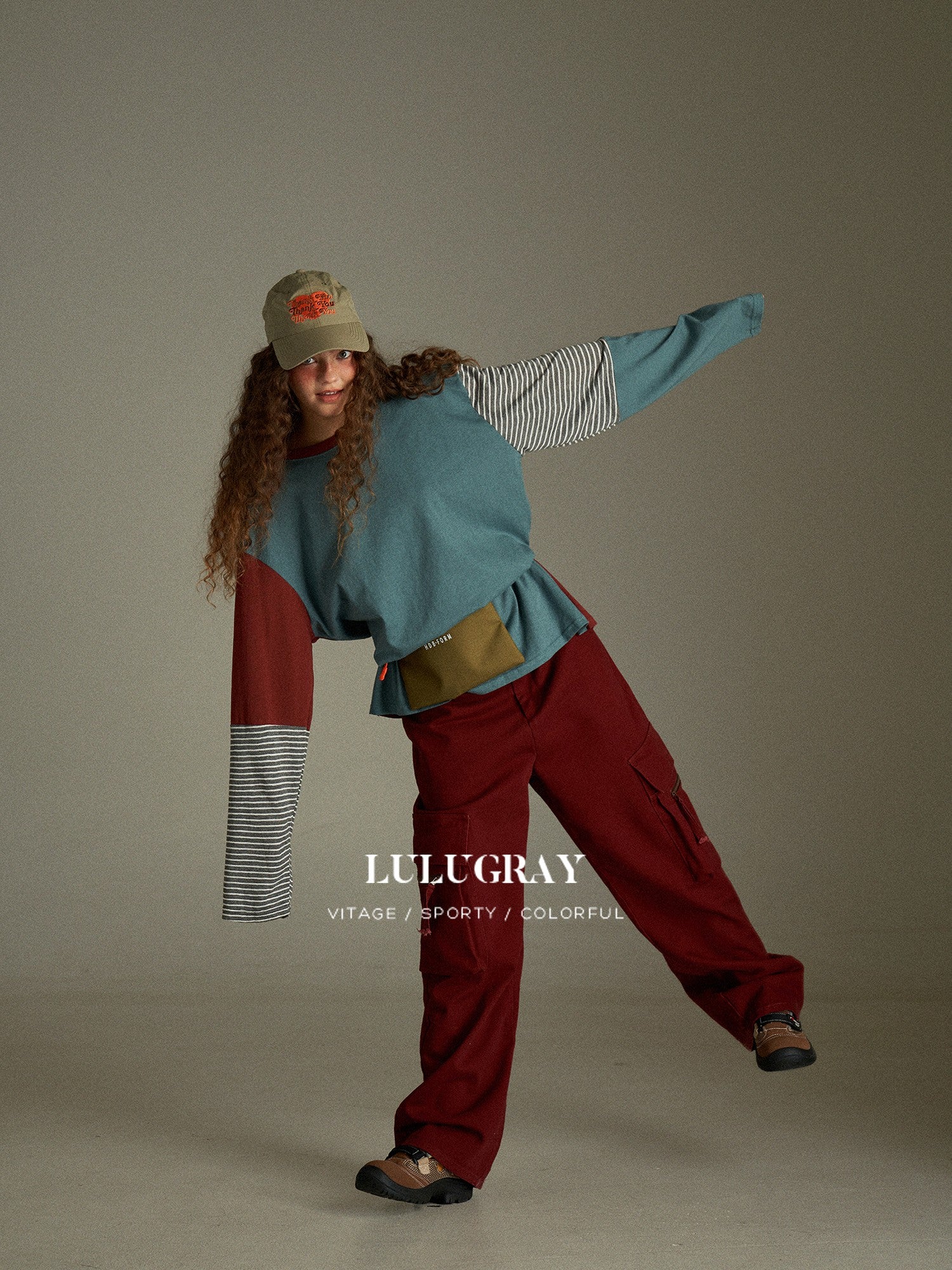 lulugray Retro Striped Colorblock Women&
