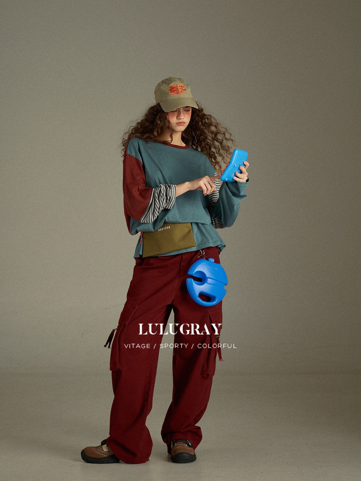 lulugray Retro Striped Colorblock Women&