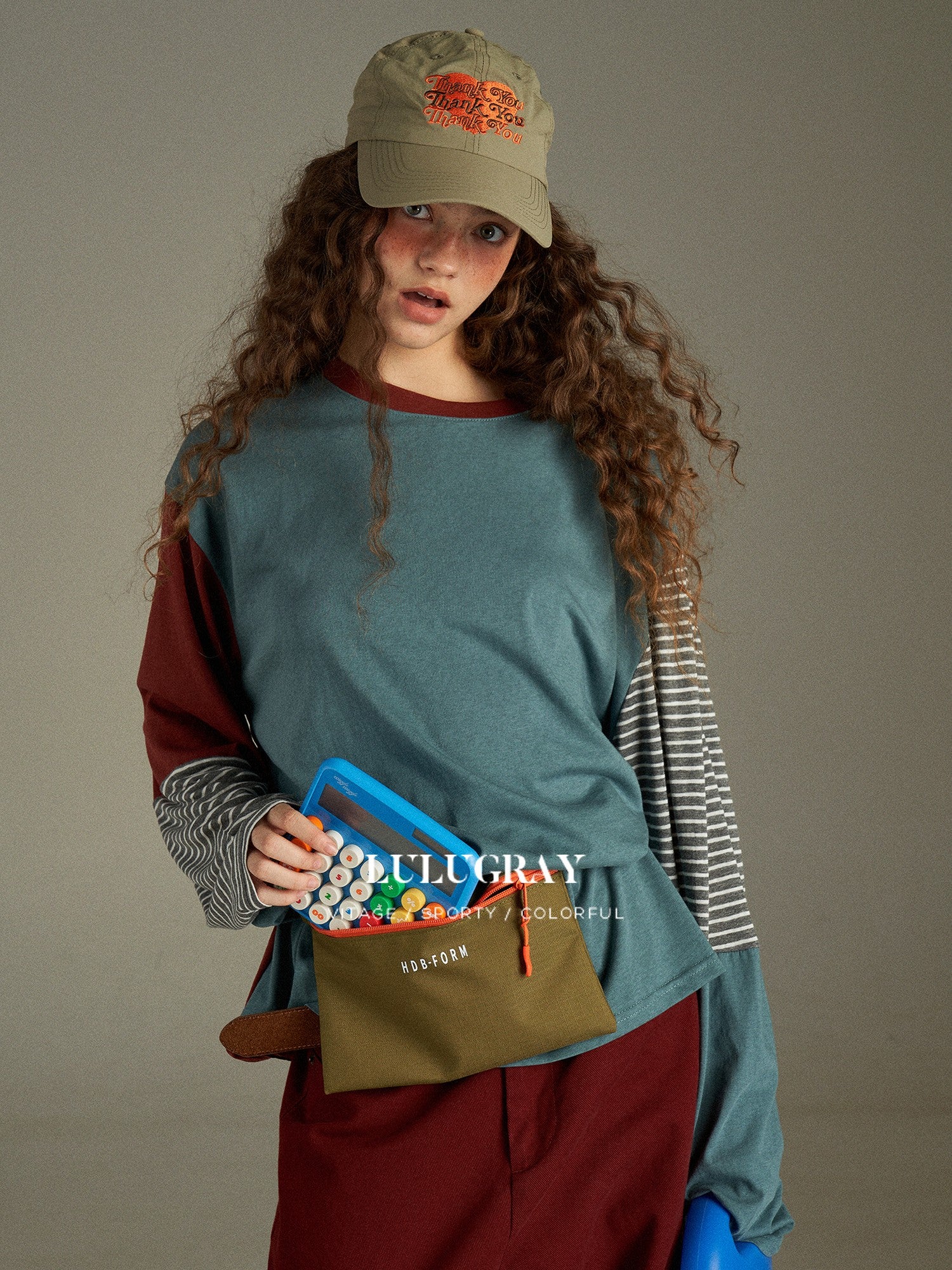 lulugray Retro Striped Colorblock Women&