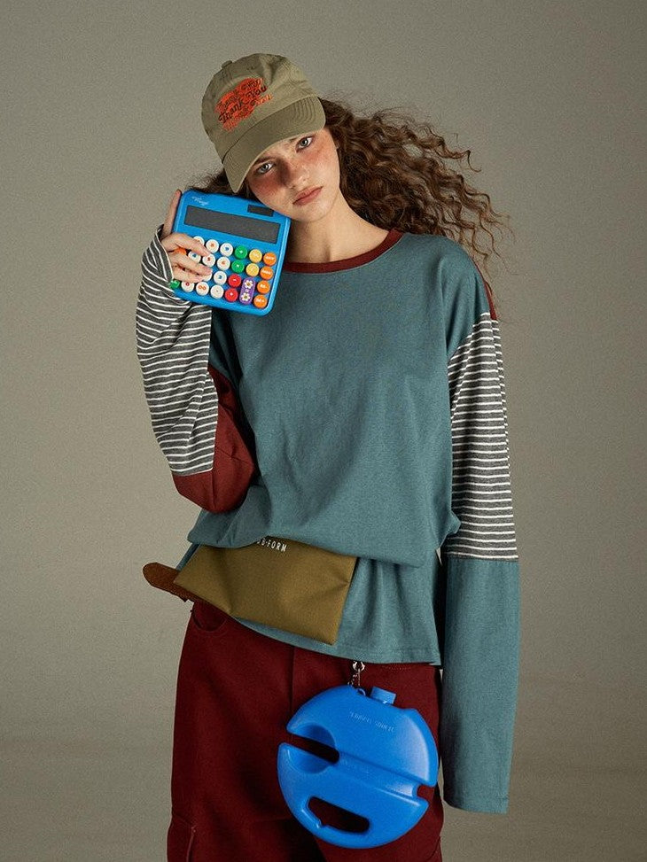 lulugray Retro Striped Colorblock Women&