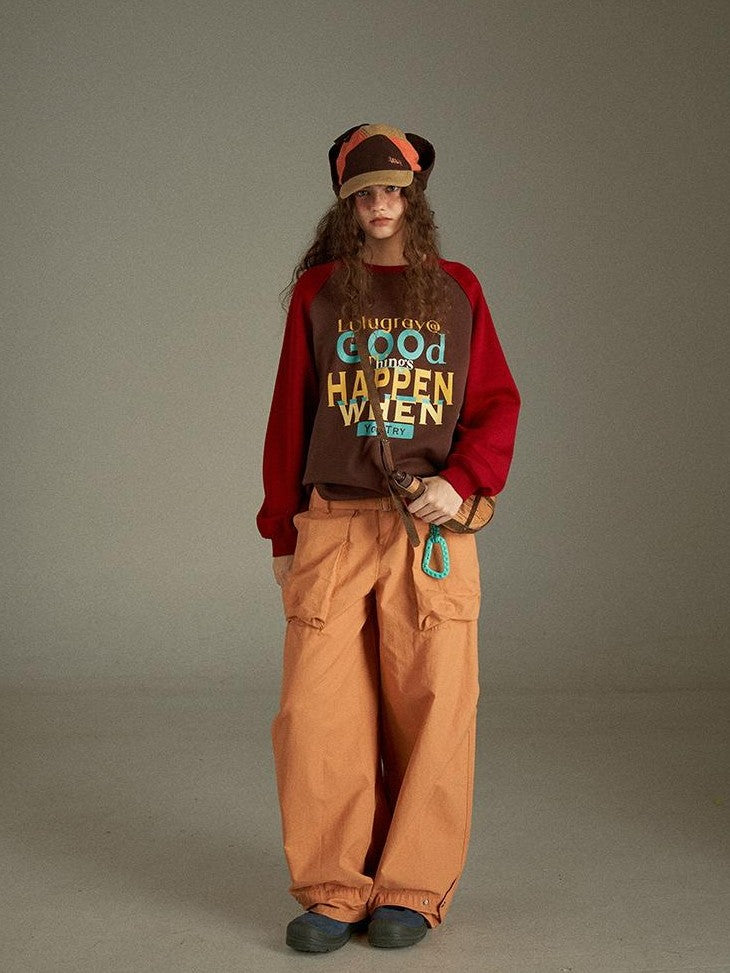 lulugray Vintage Cargo Pocket High Waist Relaxed Women&