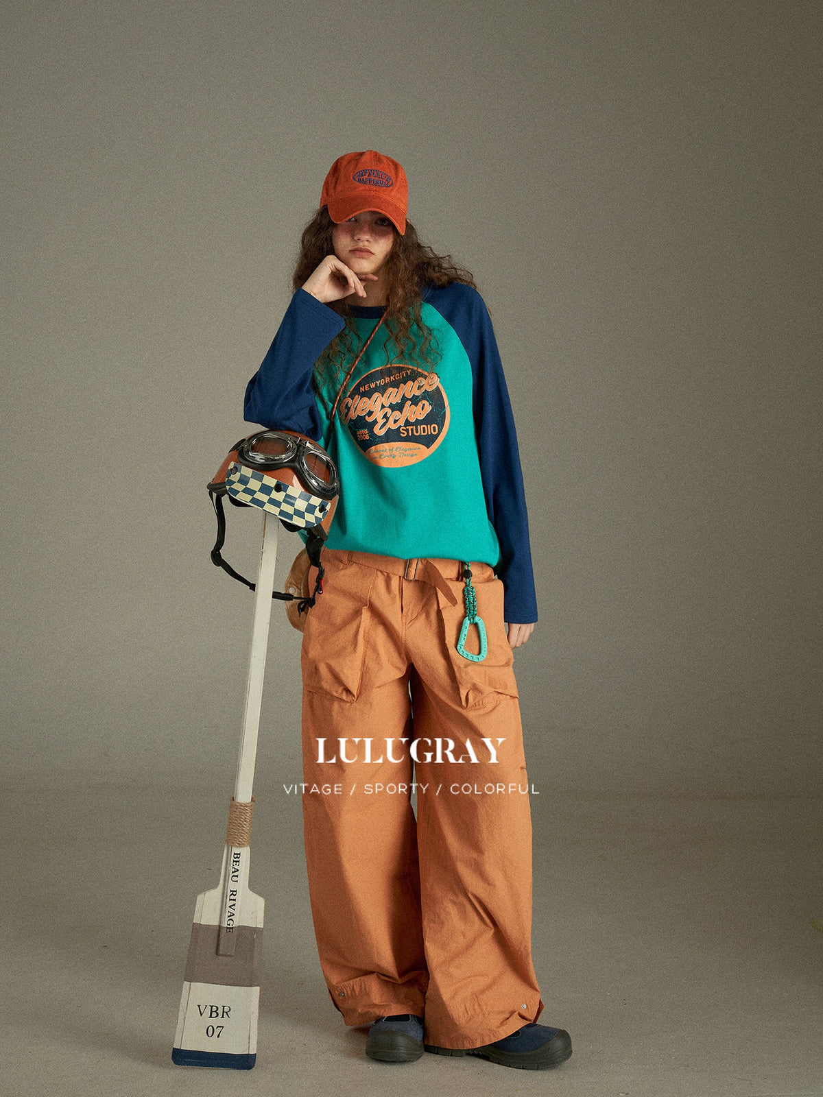 lulugray Vintage Cargo Pocket High Waist Relaxed Women&