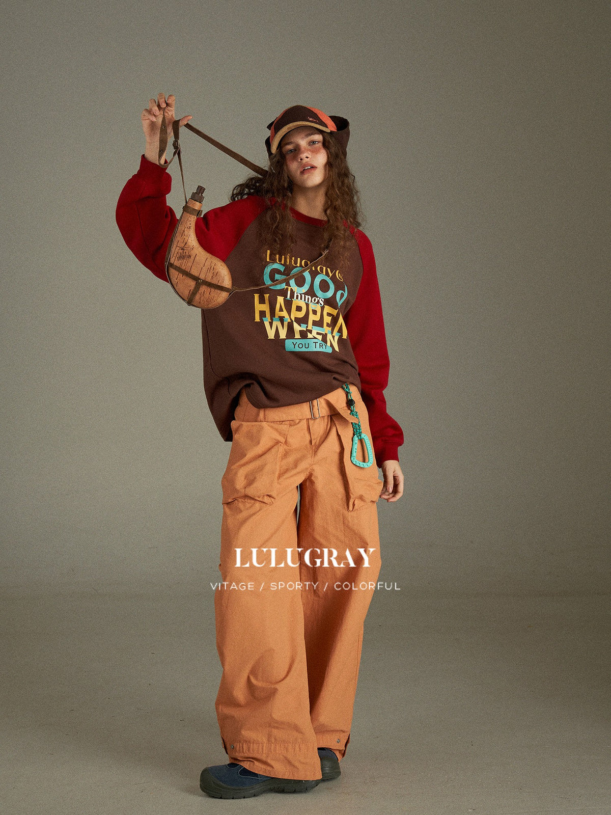 lulugray Vintage Cargo Pocket High Waist Relaxed Women&