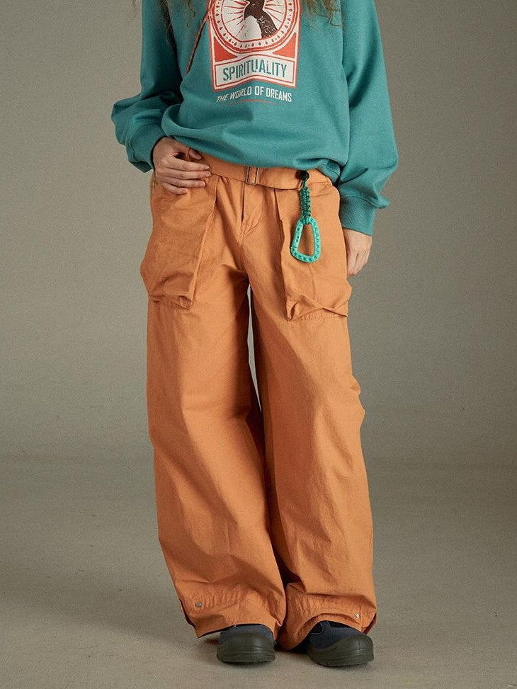 lulugray Vintage Cargo Pocket High Waist Relaxed Women&