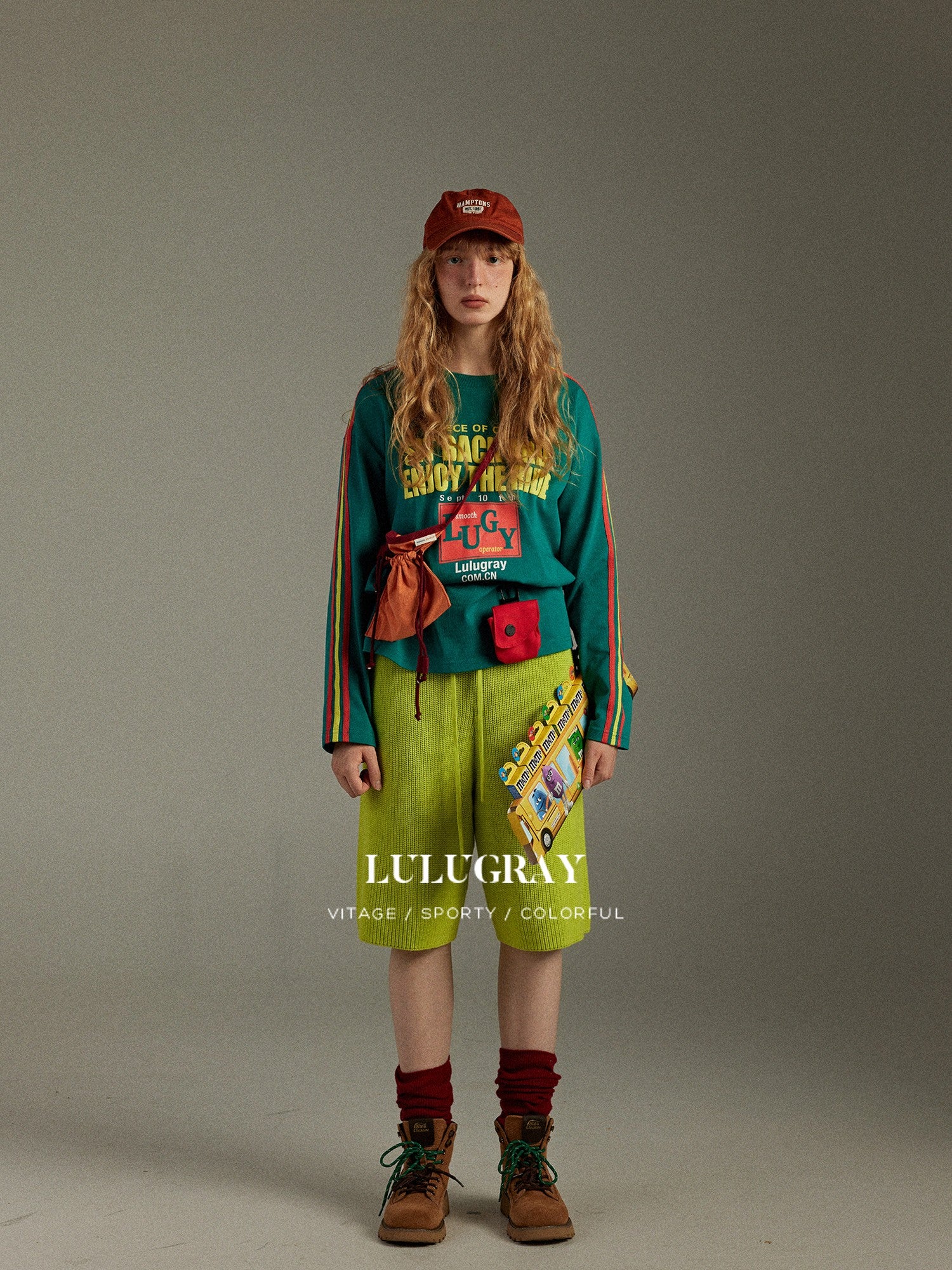 lulugray Vintage Knitted High Waist Wide Leg Straight Cut Women&