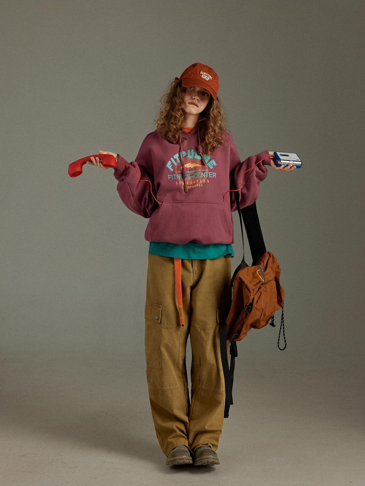 lulugray Vintage Letter Print Fleece Lined Pullover Women&