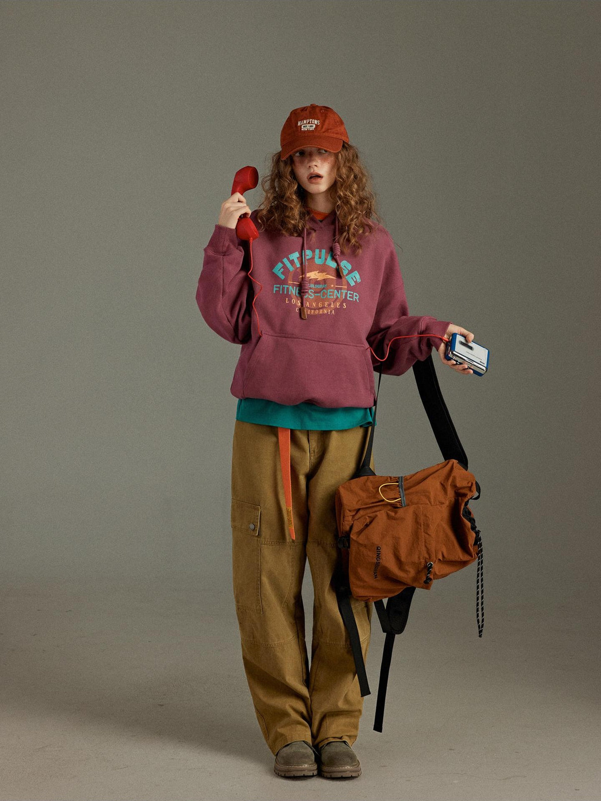lulugray Vintage Letter Print Fleece Lined Pullover Women&