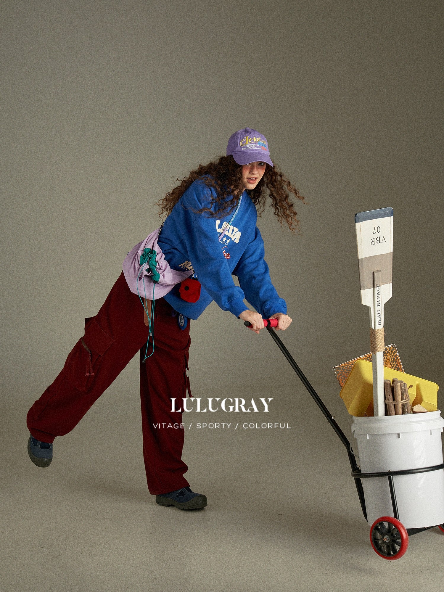 lulugray Vintage Letter Print Long Sleeve Women&