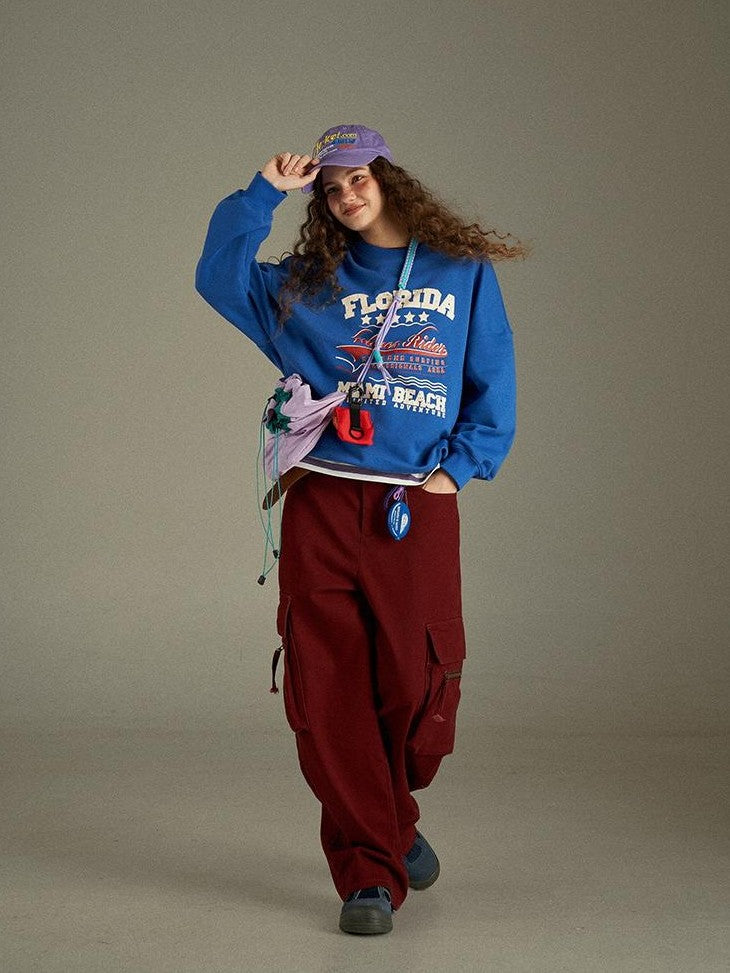 lulugray Vintage Letter Print Long Sleeve Women&