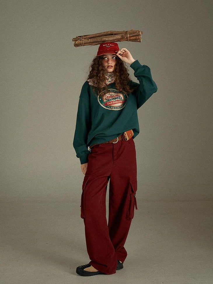 lulugray Vintage Two Tone Letter Print Women&