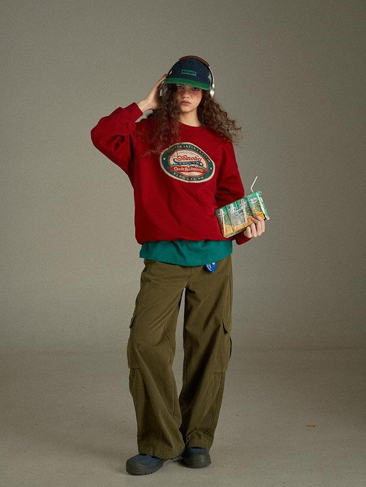 lulugray Vintage Two Tone Letter Print Women&