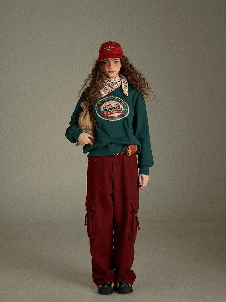 lulugray Vintage Two Tone Letter Print Women&