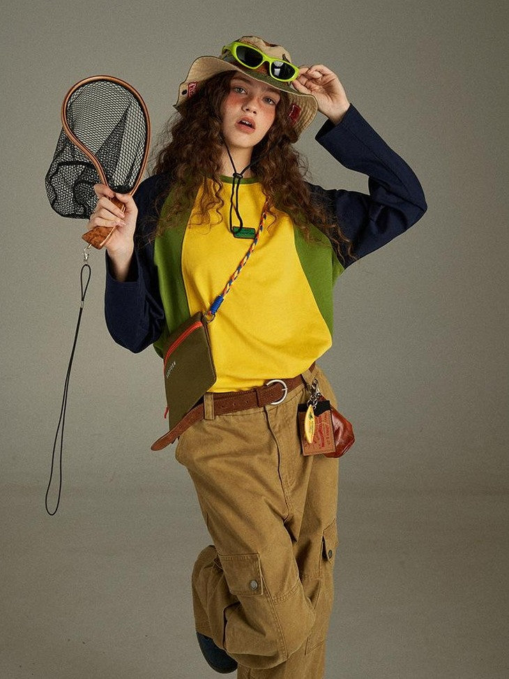 lulugray Vintage Washed Multi Pocket Cargo High Waist Women&