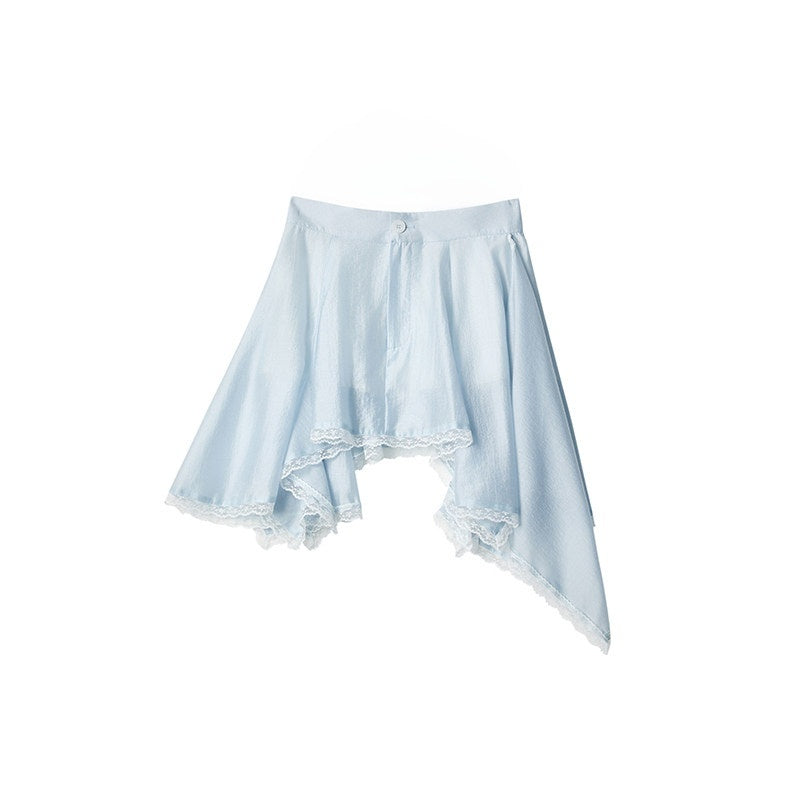 lvetong Ensemble deux pièces chic pour jeune femme : débardeur bleu à col V avec boutons et jupe.