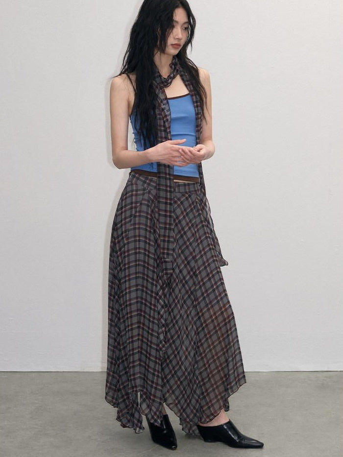 lvetong Patchwork Slim Fit Street Style Cropped Strappy Cotton Blend Tank Camisoles