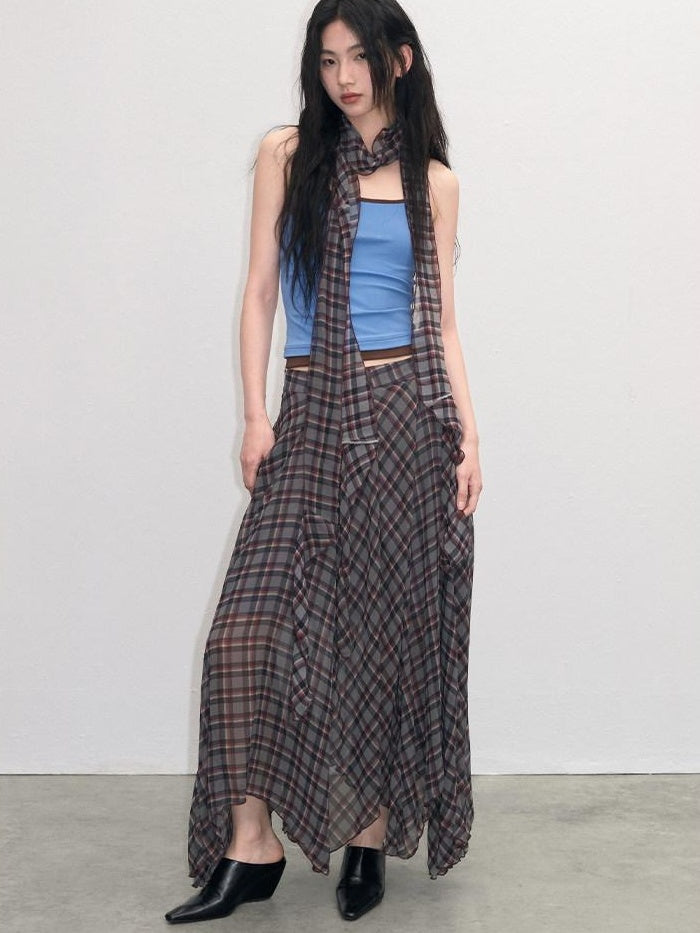 lvetong Patchwork Slim Fit Street Style Cropped Strappy Cotton Blend Tank Camisoles
