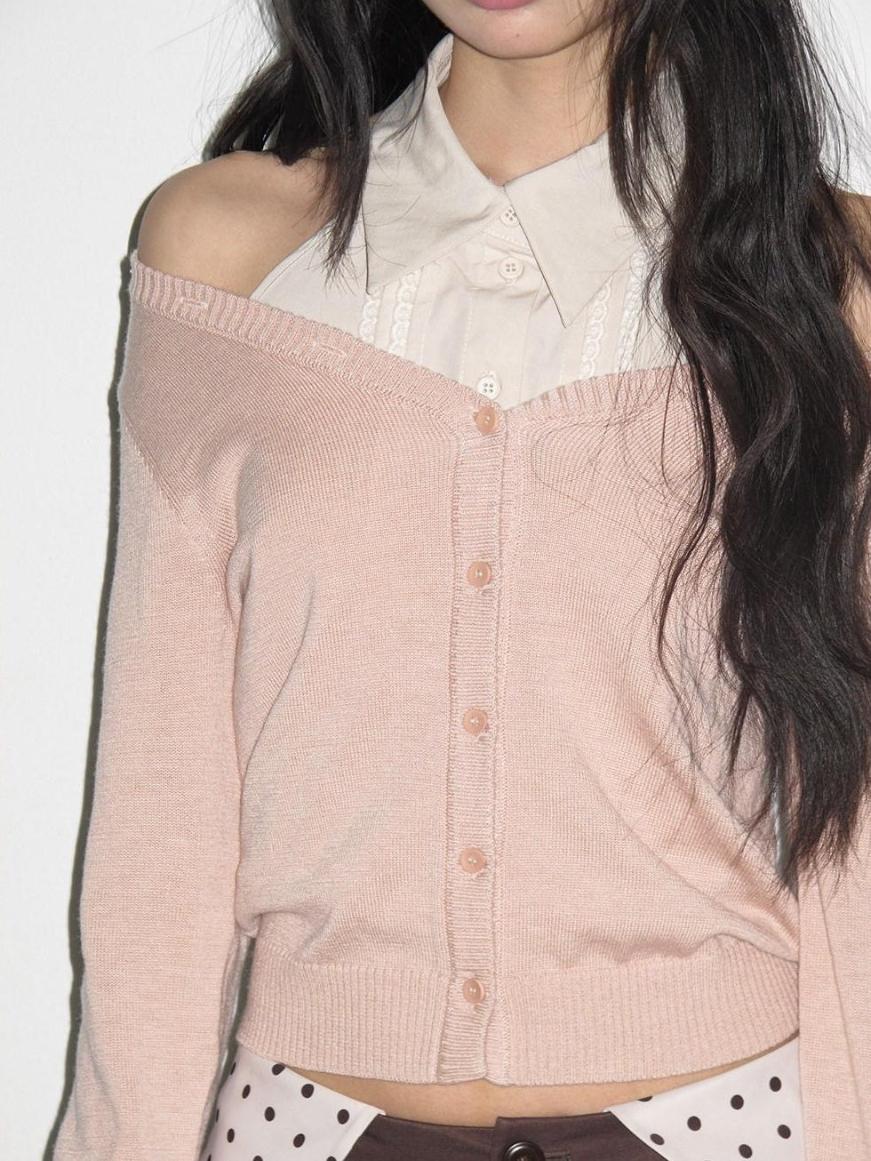 lvetong Pleated Knit Sleeveless Low Waist Street Sporty Young Women Ivory Pink Blouses