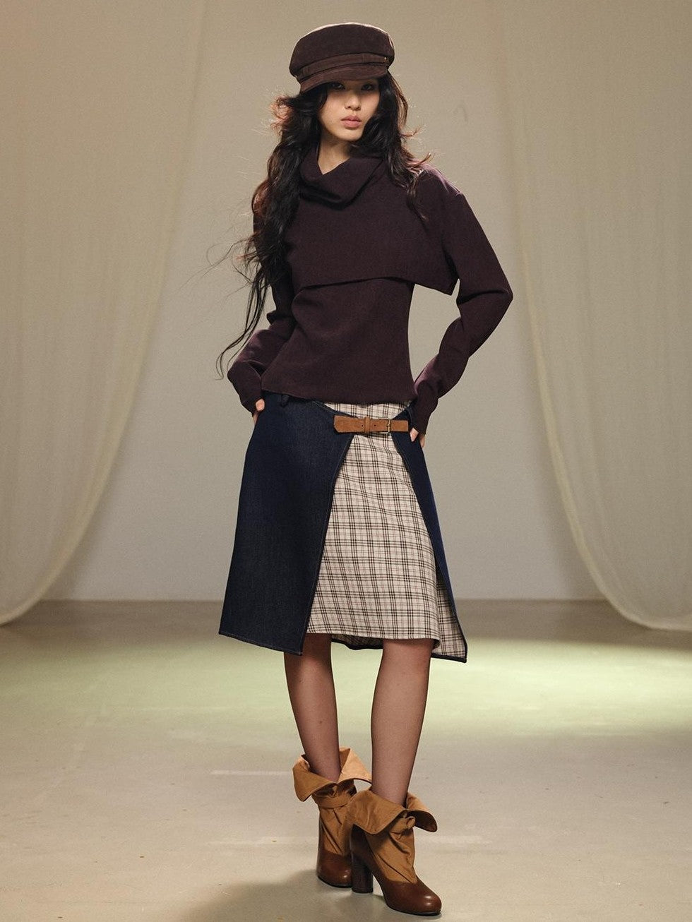 lvetong Two Piece Layered Stacked Neck Slim Fit Women&