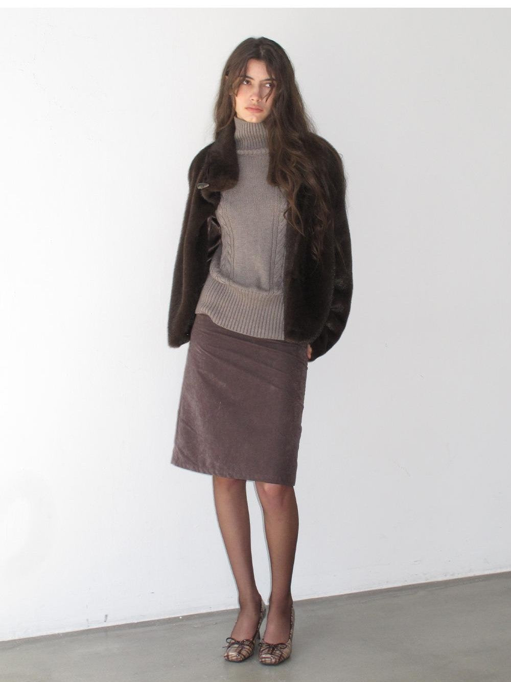 lvetong Vintage Cropped Stand Collar Fleece Lined Women&