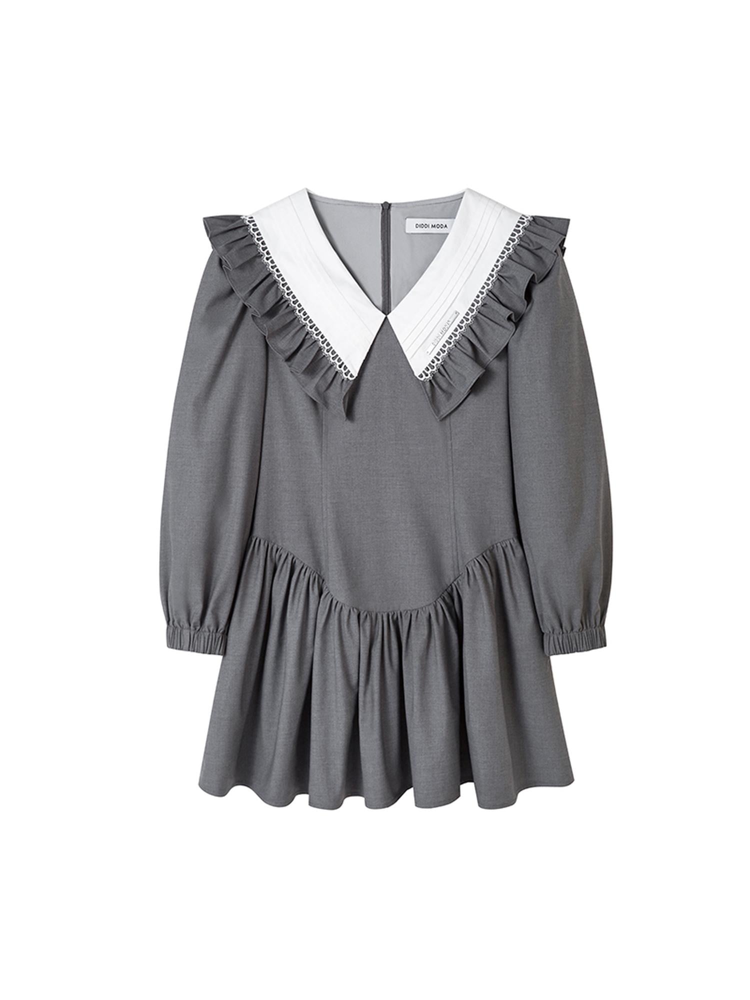 DIDDI MODA Sweet Vintage V Neck Peplum Dress