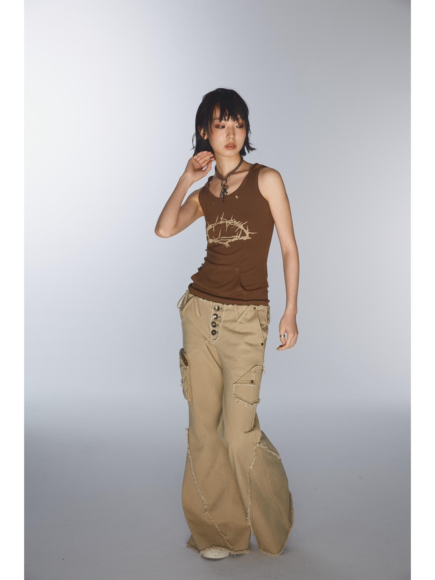 NONAME SPACE Skin Friendly High Elastic Hoodie With Flap Pocket Pants