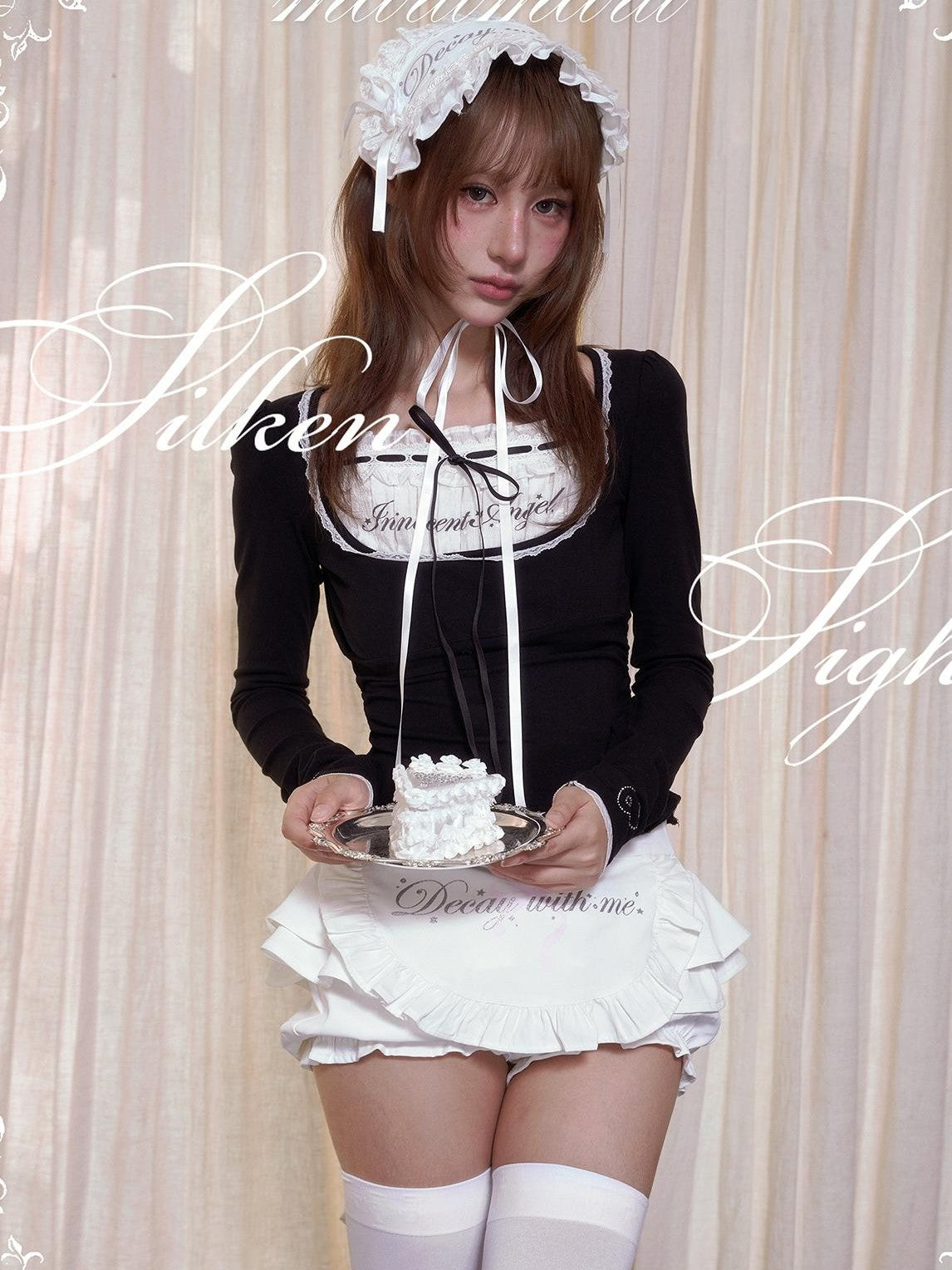 marumaruzip Angel Rhinestone Low Waist Peplum Bubble Lantern Women&
