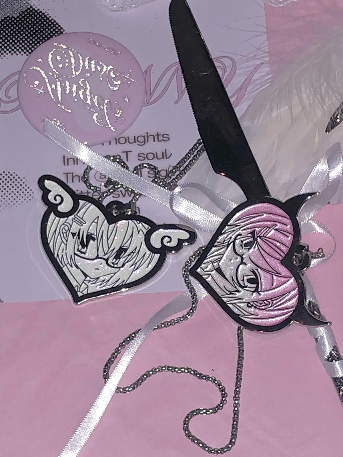 marumaruzip Original Design Angel Dust Faux Enamel Subculture Women&