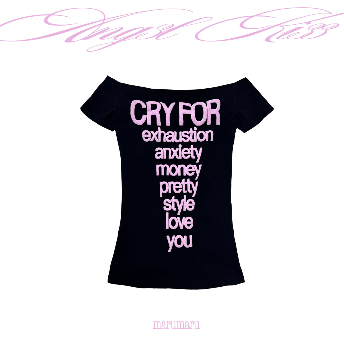 marumaruzip_Puff_Print_Cross_Graphic_Off_Shoulder_Women&