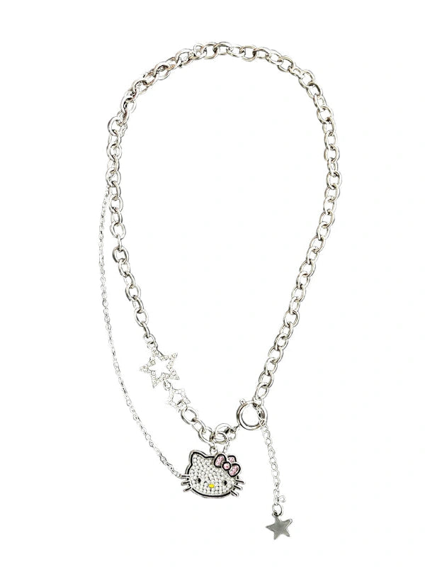 Y2K Heavy Metal Hello Kitty Necklace Accessory