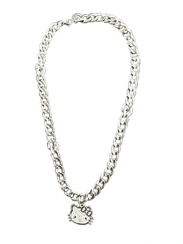 Y2K Heavy Metal Hello Kitty Necklace Accessory