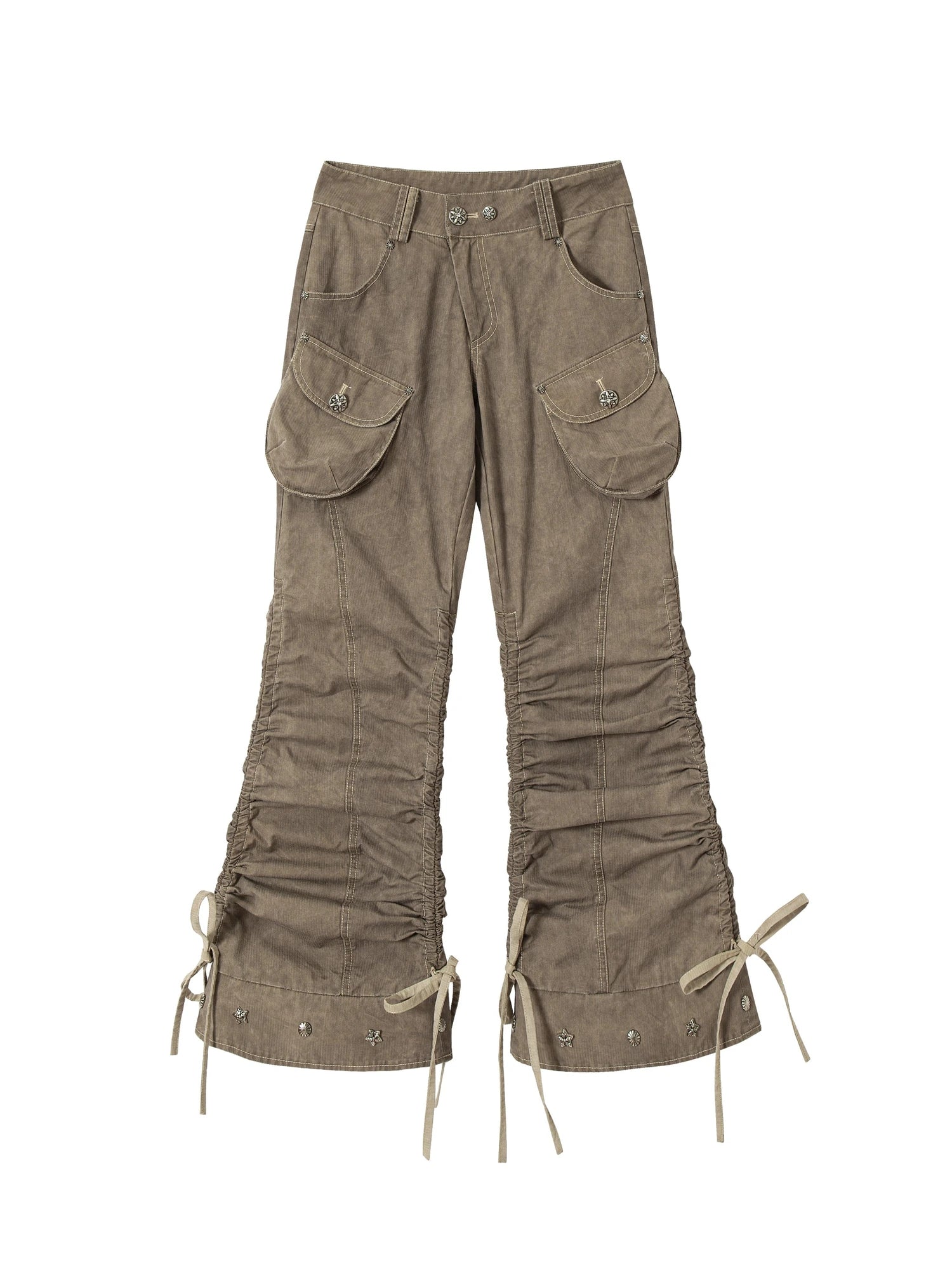 Vintage Punk Distressed Washed Cargo Jogger Pants