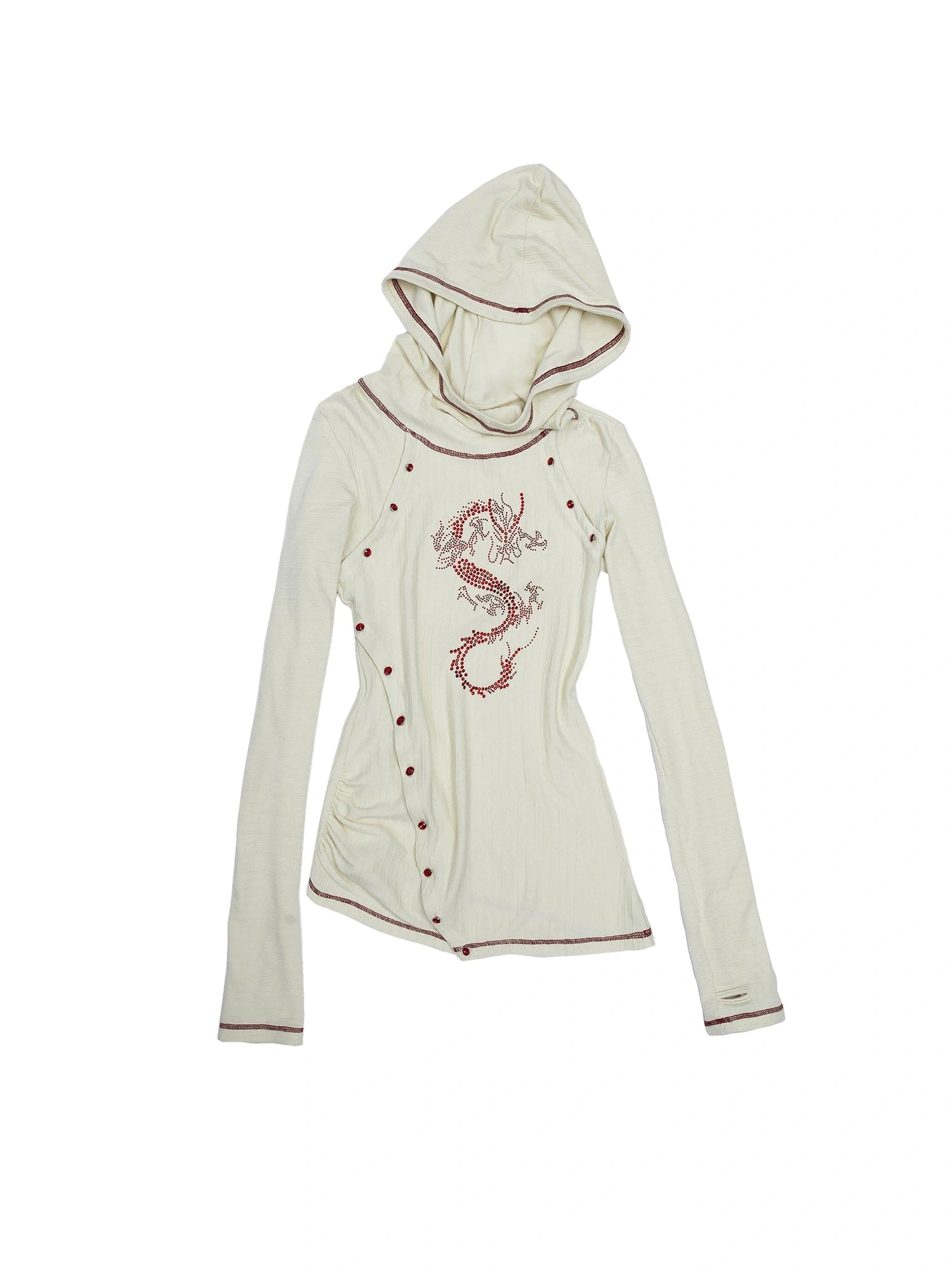 Y2K Retro Hooded Rhinestone T-Shirt