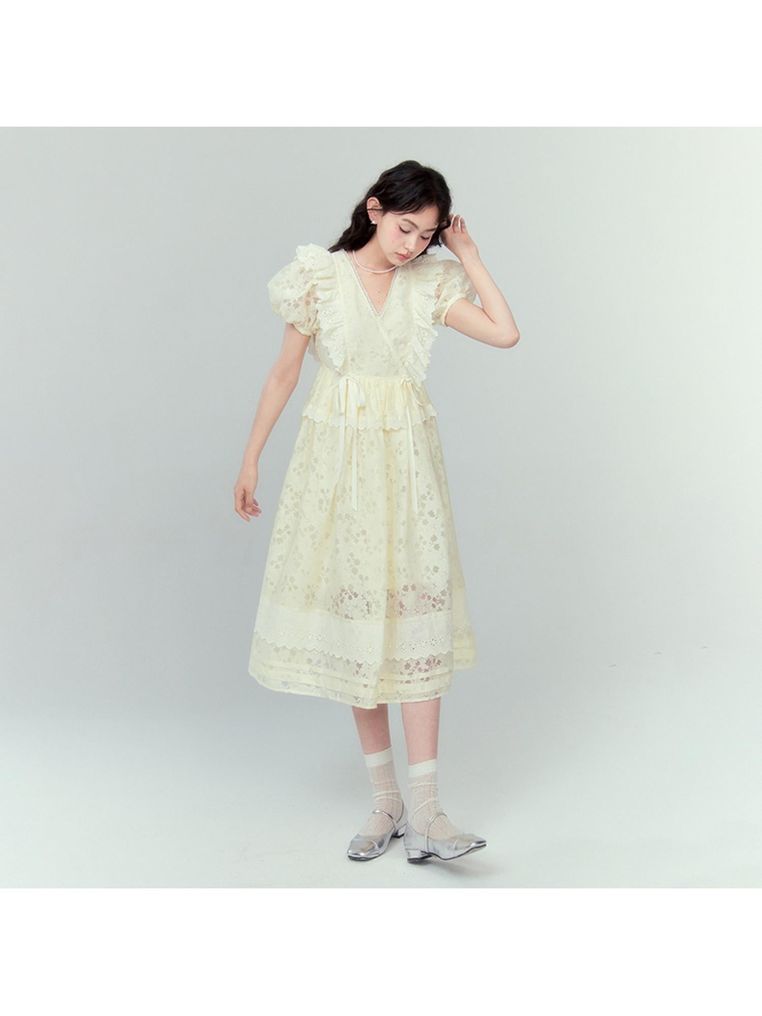 DIDDI MODA French Floral Lace Princess Dress