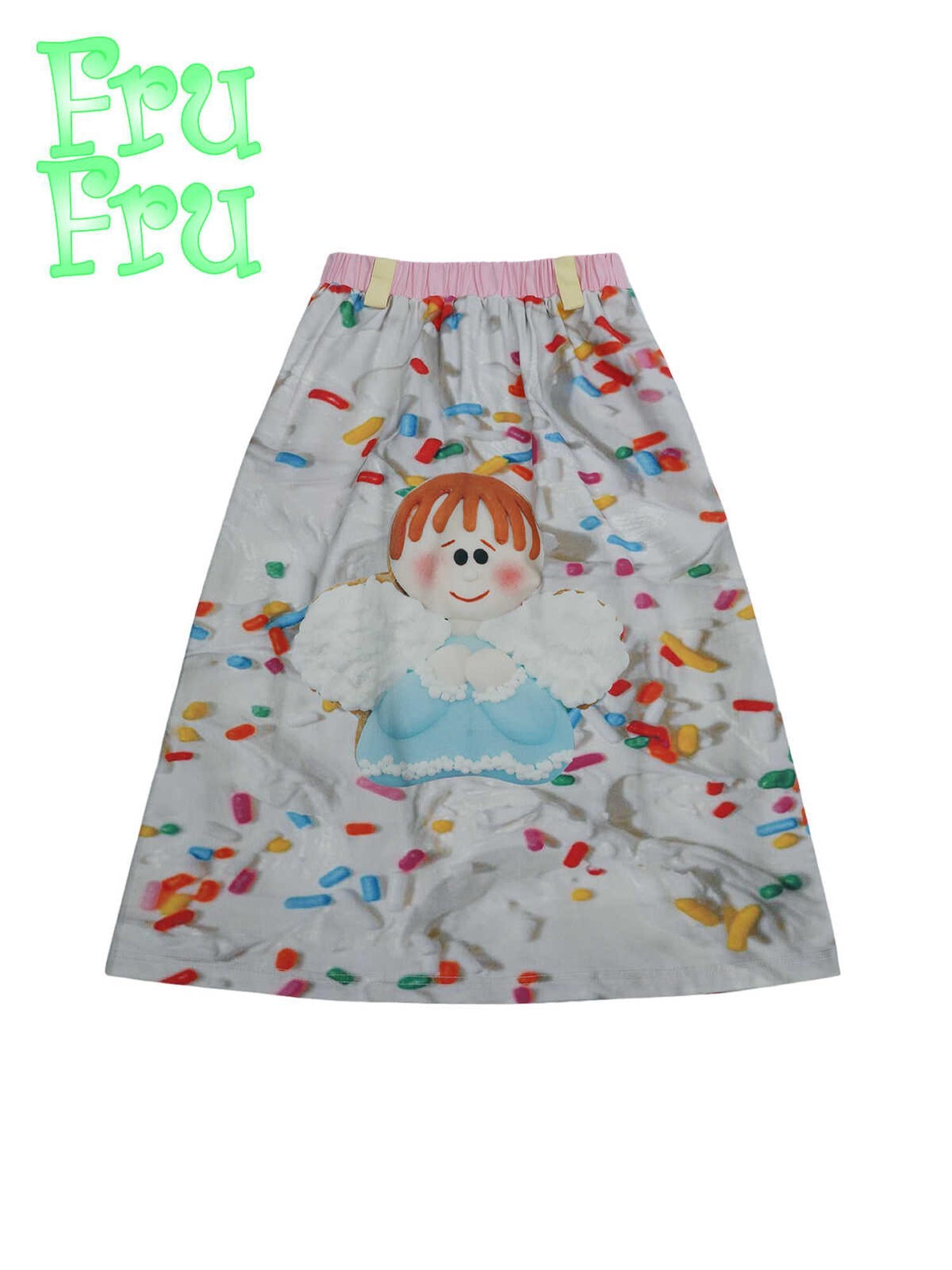 Frufru Gulu Autumn Angel Print Cotton A Line Dress Loose Fit S