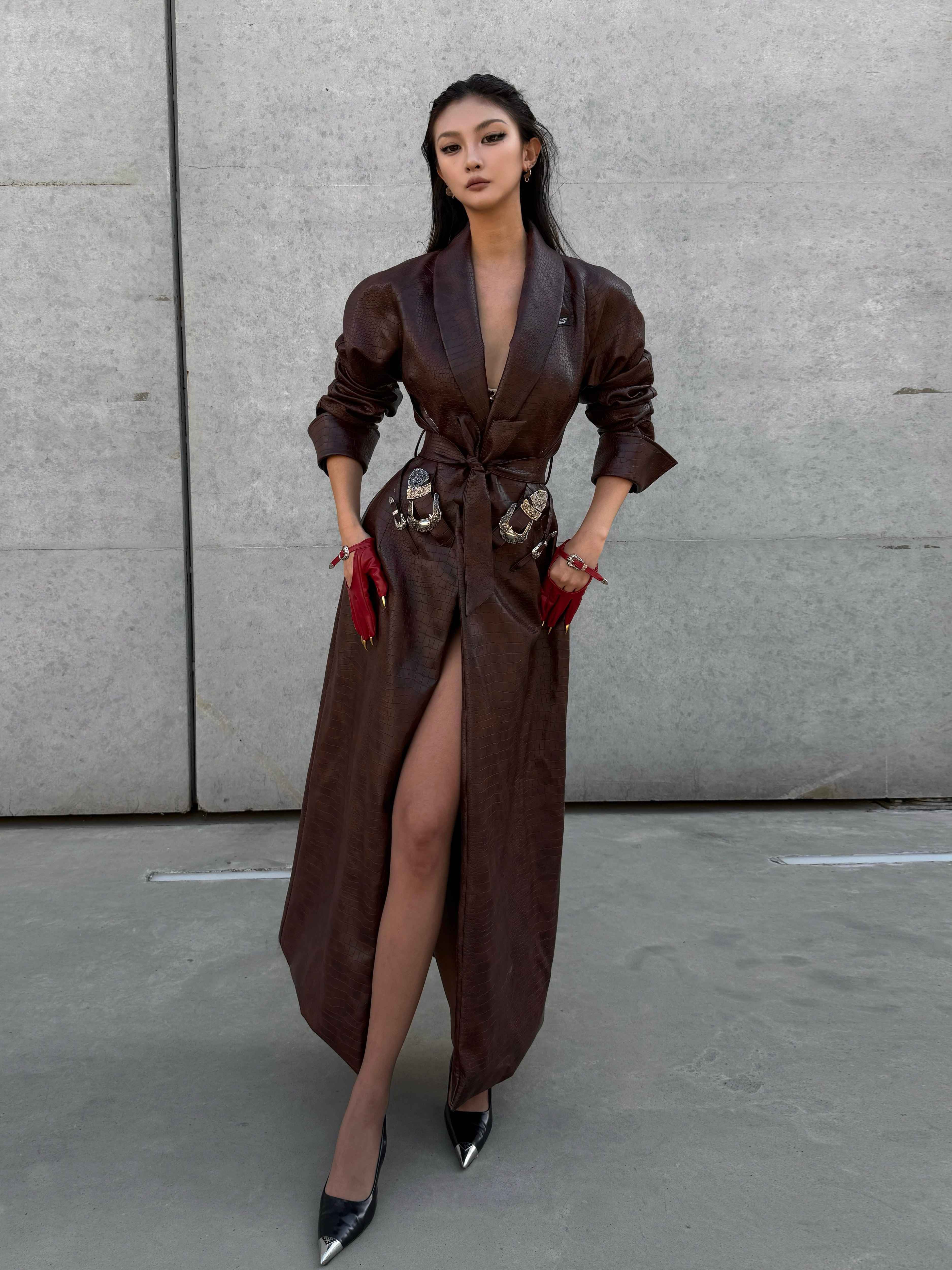 mss_studio_Raglan_Cinched_Waist_Notch_Collar_Women&