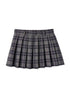 Punk Plaid Pleated Mini Skirt Mid Waist Lined A-Line Skirt