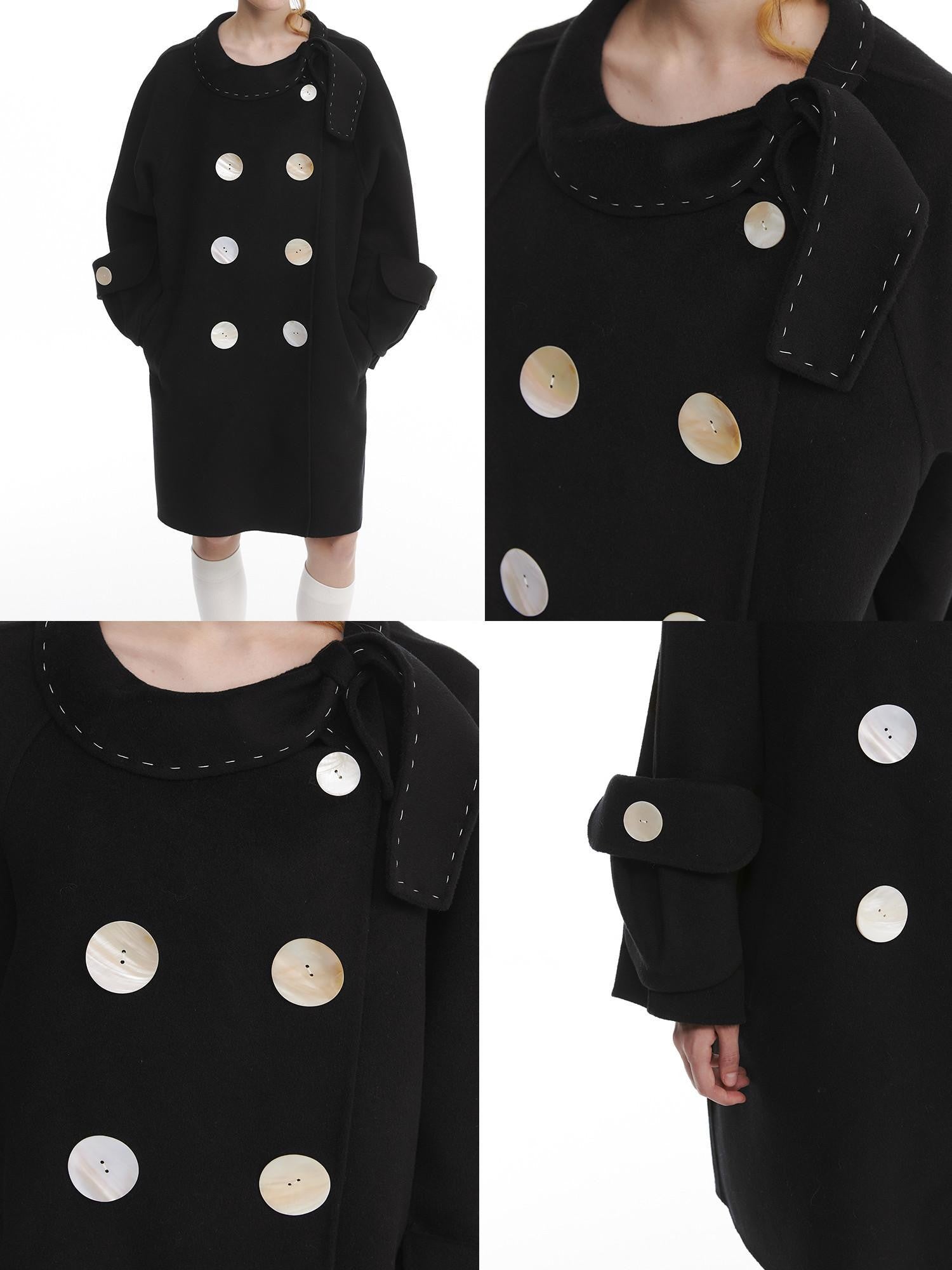 nit alcove Shell Button Double Breasted Women&