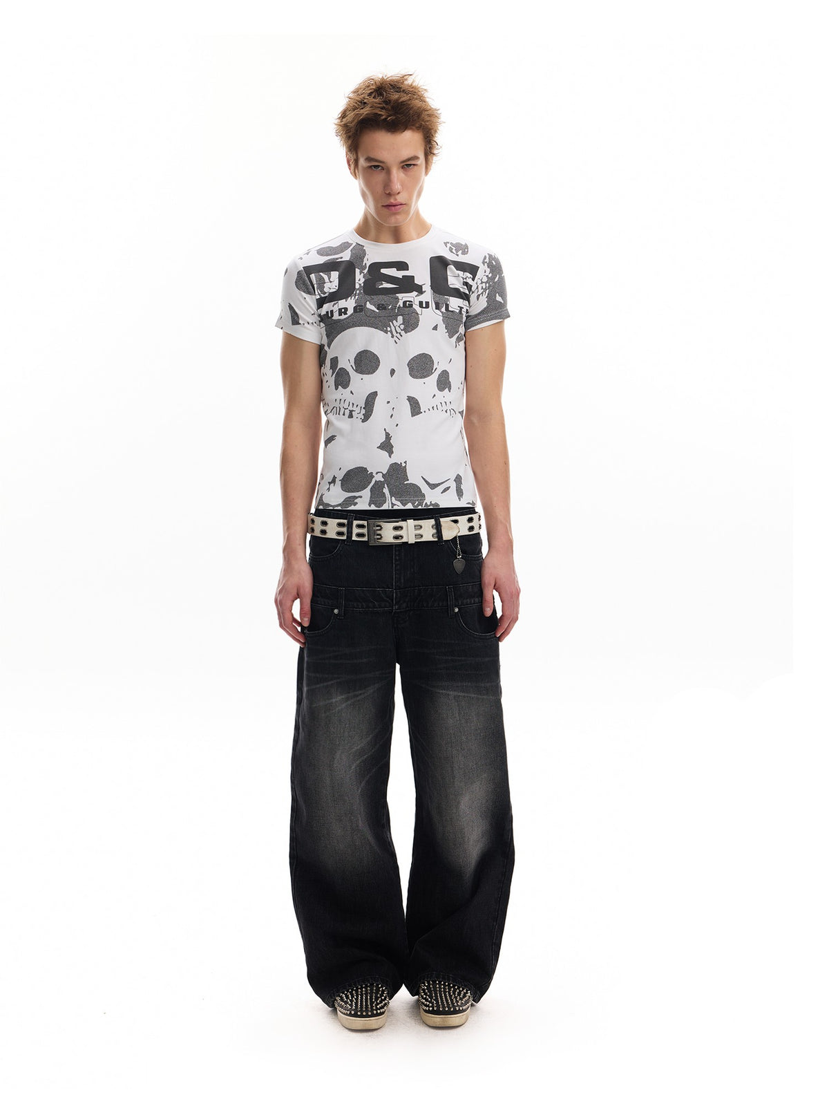no E mosen Leopard Print Embroidered Double Waist Loose Fit Cotton Women&