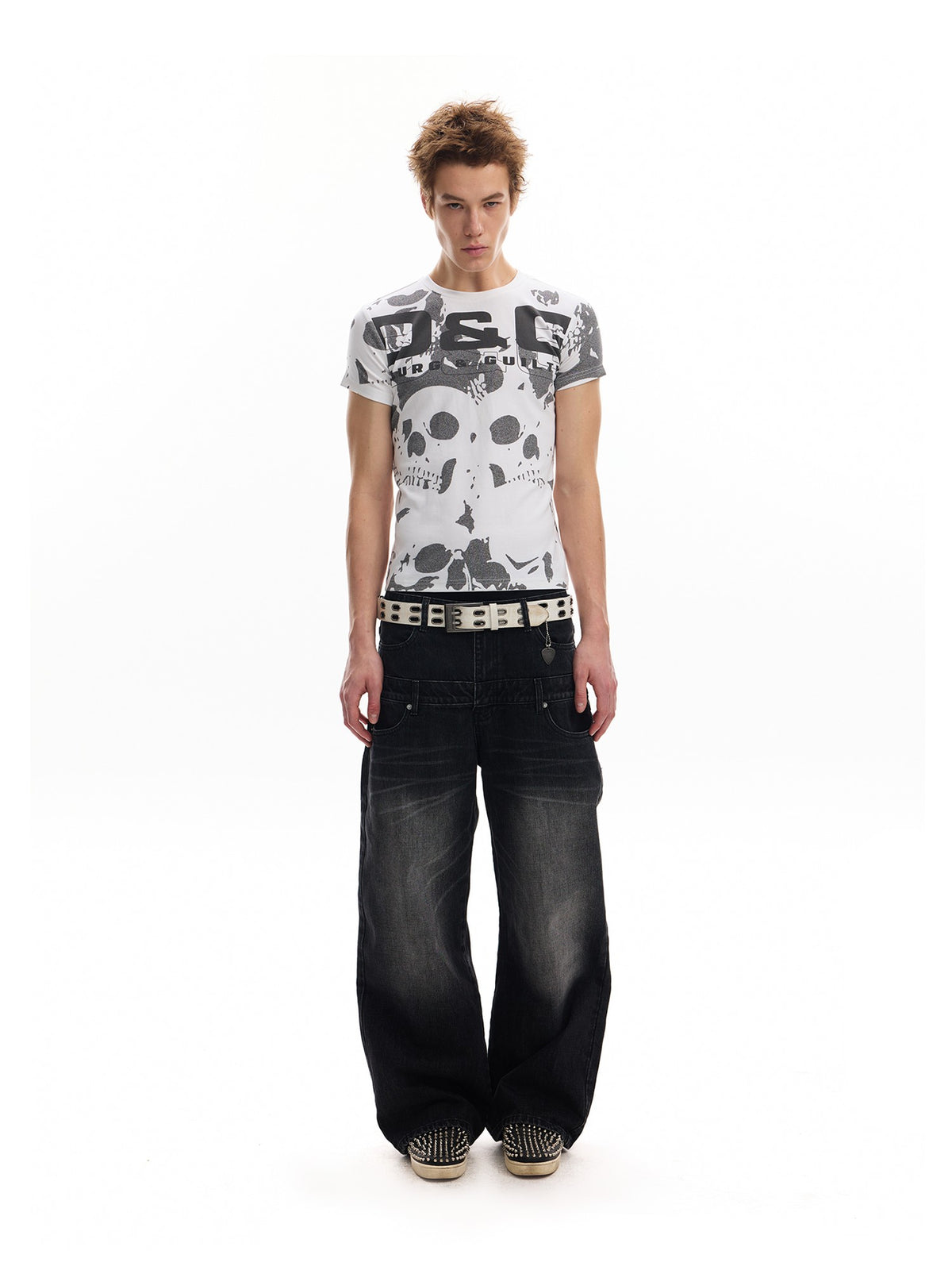 no E mosen Skull Allover Print Streetwear Digital Print Women&