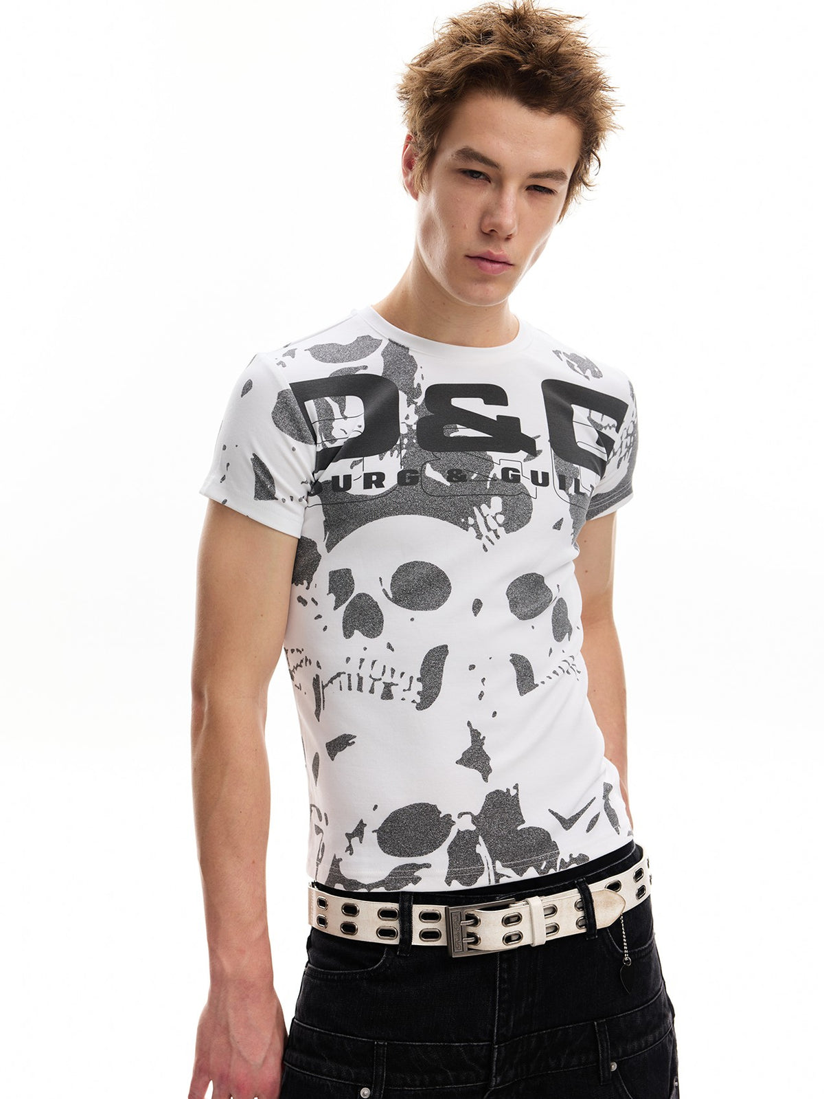 no E mosen Skull Allover Print Streetwear Digital Print Women&