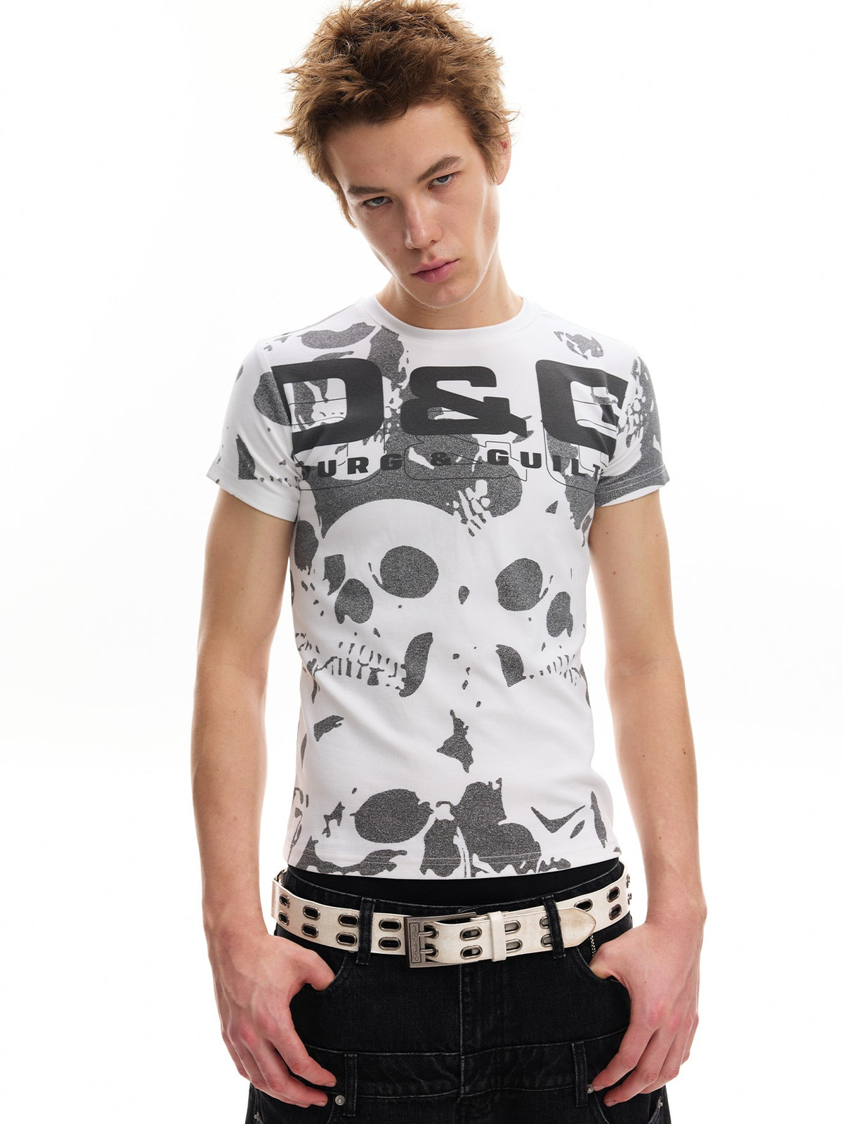 no E mosen Skull Allover Print Streetwear Digital Print Women&