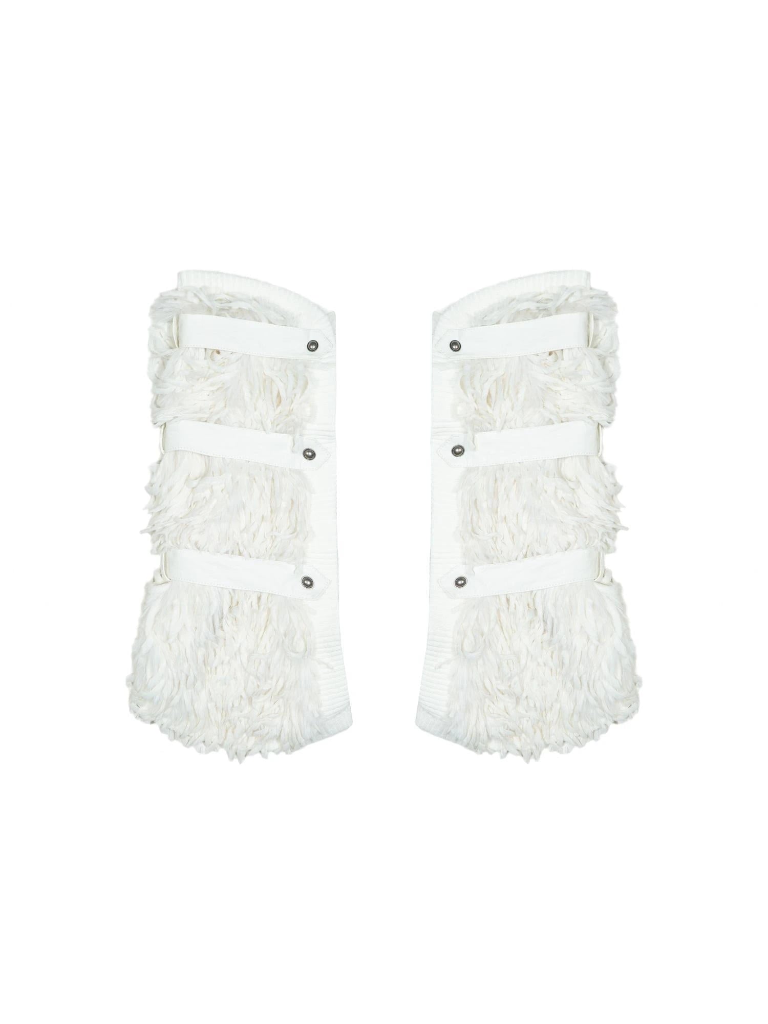 Ariadna Eco Fur Stitched Leg Warmers For Punk Winter Women