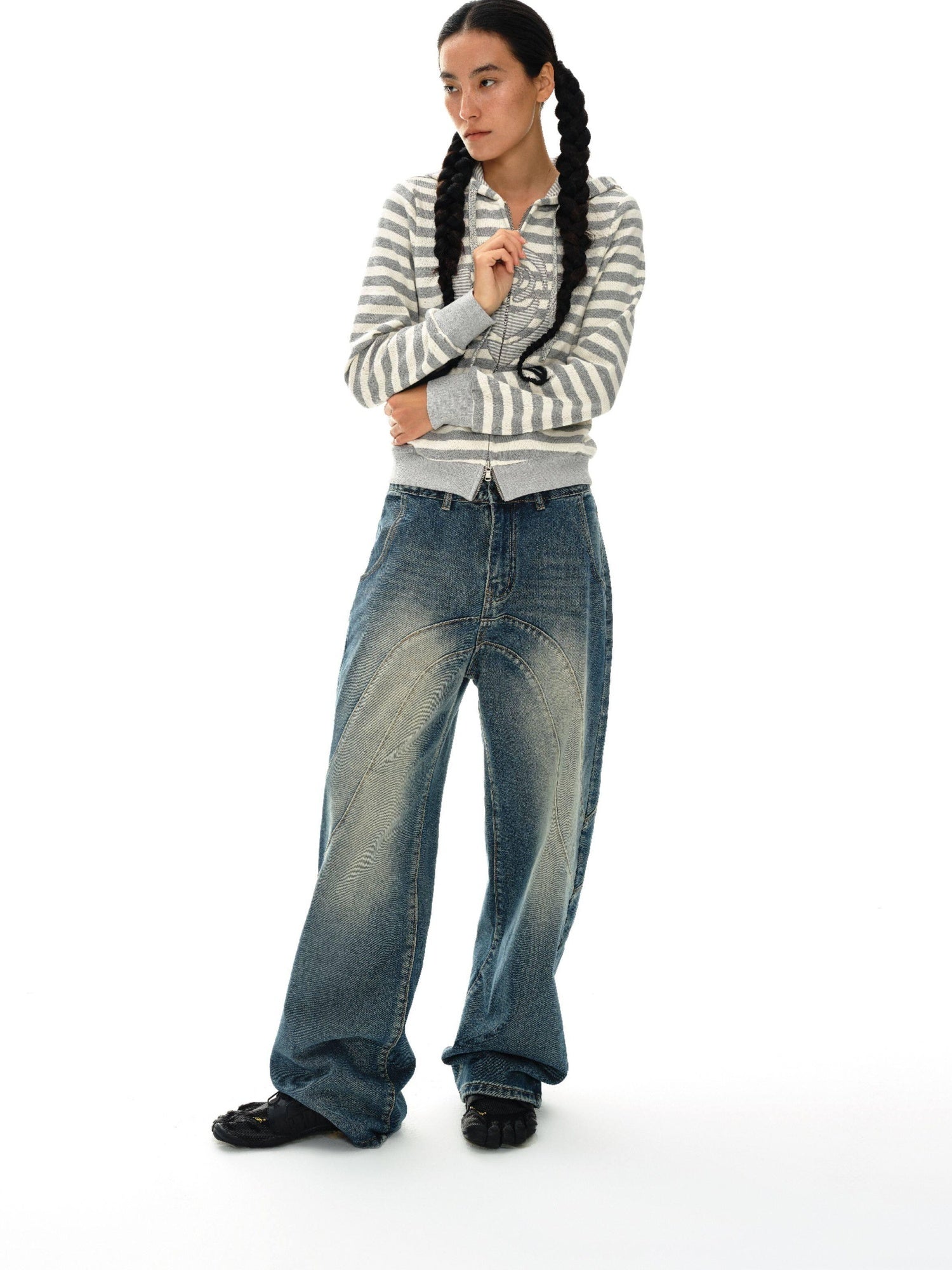 oinimi 100 Percent Cotton Slim Fit Cropped Streetwear Women Floral Oatmeal Hoodies